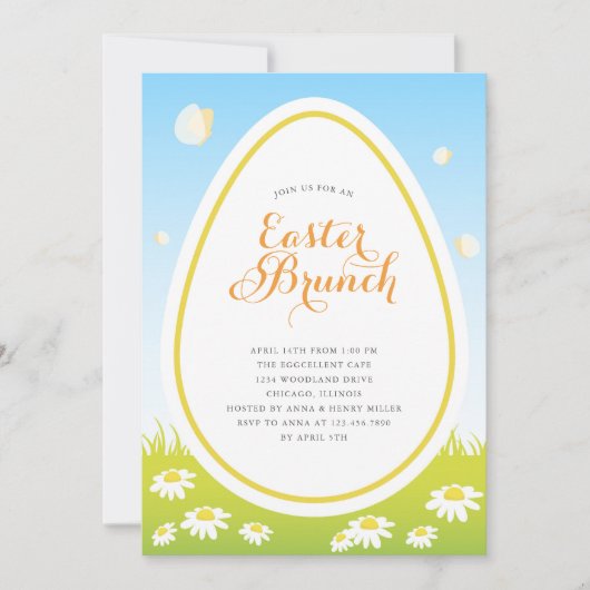 Invitation Oeuf de Pâques Brunch de Pâques (Devant)