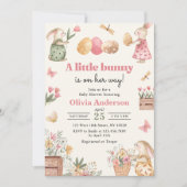 Invitation Oeuf de Pâques lapin bébé fille douche (Devant)