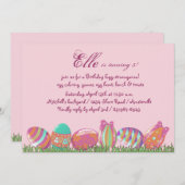 Invitation Oeuf de pâques mars, fête d'anniversaire de (Devant / Derrière)