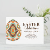 Invitation Œuf de Pâques peint vintage (Debout devant)
