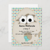 Invitation Oeuf Dinosaure (Devant / Derrière)