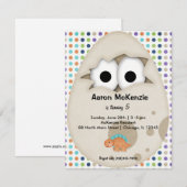 Invitation Oeuf Dinosaure (Devant / Derrière)