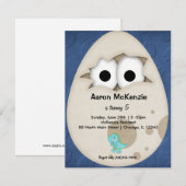 Invitation Oeuf Dinosaure (Devant / Derrière)