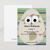 Invitation Oeuf Dinosaure (Devant / Derrière)