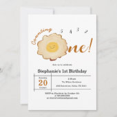 Invitation Oeuf frit Kawaii 1er anniversaire (Devant)
