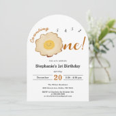Invitation Oeuf frit mignon 1er anniversaire (Debout devant)