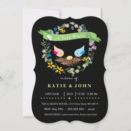Invitation Oeuf jaune| Baby shower neutre (Devant)