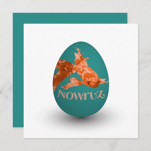 Invitation oeuf peint à la morue de nowruz (Devant / Derrière)
