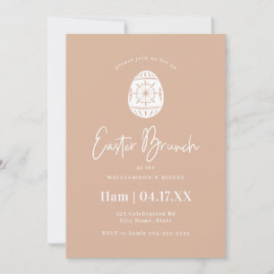 Invitation Oeuf rose pâle Brunch de Pâques