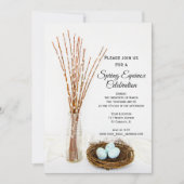 Invitation Œufs dans un nid d'oiseau rustique Célébration de  (Devant)