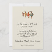 Invitation Oeufs dansants lapins de Pâques (Dos)