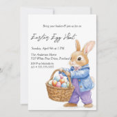 Invitation OEufs de lapin dans le panier Chasse aux oeufs de  (Devant)