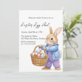 Invitation OEufs de lapin dans le panier Chasse aux oeufs de  (Debout devant)