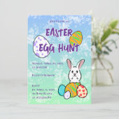 Invitation Oeufs de lapin de Pâques (Debout devant)