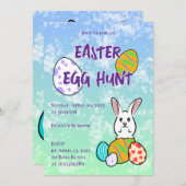 Invitation Oeufs de lapin de Pâques (Devant / Derrière)