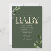 Invitation Oeufs de lapin de Pâques Baby shower vert Eucalypt (Devant)