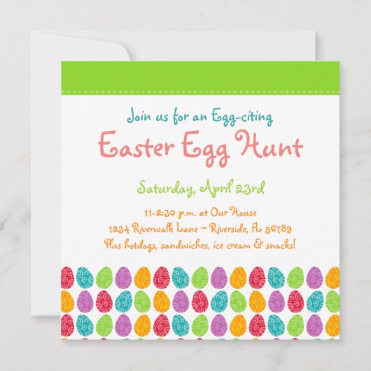 Invitation Oeufs de PÂQUES (Dos)