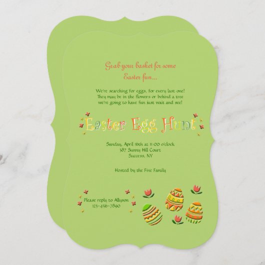 Invitation OEufs de Pâques (Devant / Derrière)