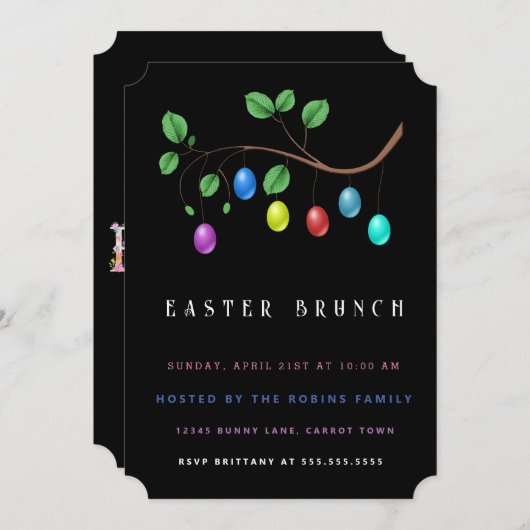 Invitation OEufs de Pâques (Devant / Derrière)