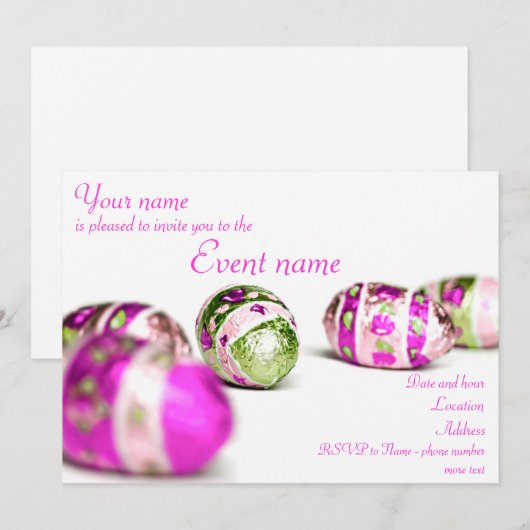 Invitation Oeufs de Pâques (Devant / Derrière)