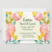 Invitation Œufs de Pâques à l'aquarelle Pâques (Devant)