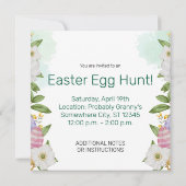 Invitation Oeufs de Pâques Black Girl Bunny Aquarelle (Dos)