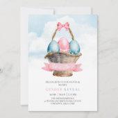 Invitation OEufs de Pâques bleus et roses Révélation de genre (Devant)