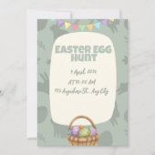 Invitation Oeufs de Pâques Chasse Amusante Lapin de Pâques In (Devant)
