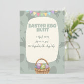 Invitation Oeufs de Pâques Chasse Amusante Lapin de Pâques In (Debout devant)