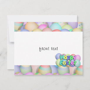 Invitation Oeufs de Pâques colorés - Joyeux Pâques