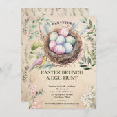 Invitation Oeufs de Pâques dans la fête de Nest (Devant / Derrière)