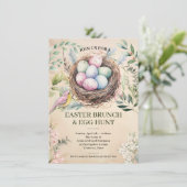 Invitation Oeufs de Pâques dans la fête de Nest (Debout devant)