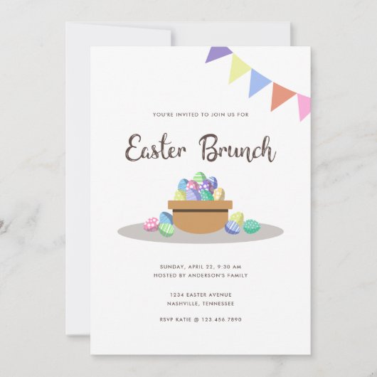 Invitation Oeufs de Pâques de Fiesta modernes (Devant)