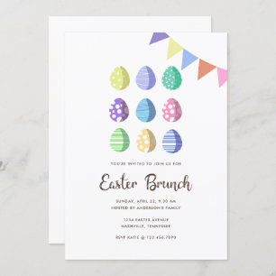 Invitation Oeufs de Pâques de Fiesta modernes