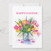 Invitation Oeufs de Pâques et tulipes de lapin (Dos)