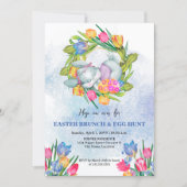 Invitation Oeufs de Pâques et tulipes de lapin (Devant)