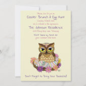 Invitation Oeufs de Pâques Nid de Chouette (Devant)