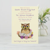 Invitation Oeufs de Pâques Nid de Chouette (Debout devant)