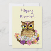 Invitation Oeufs de Pâques Nid de Chouette (Dos)