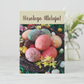 Invitation Oeufs de Pâques polonais vintages Wesolego Alleluj (Debout devant)