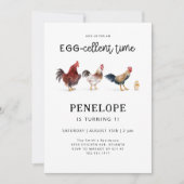 Invitation OEUFS DE Poulet De Ferme Anniversaire (Devant)