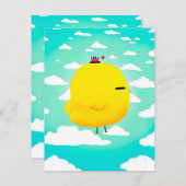 Invitation Œufs de Poussin Drôles Pour Amateur de Ferme | Cad (Devant / Derrière)