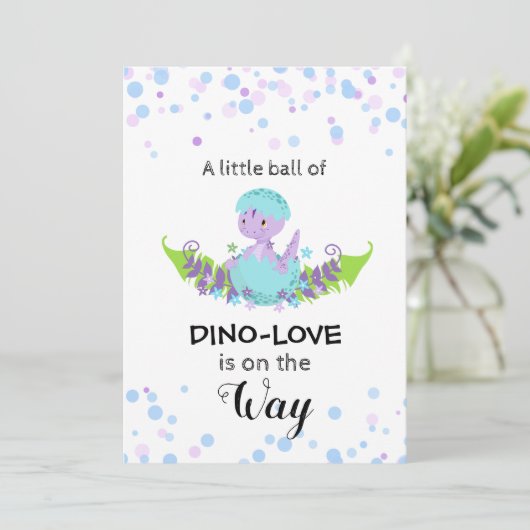 Invitation *~* Oeufs d'incubation Dinosaure Baby shower Invit (Debout devant)