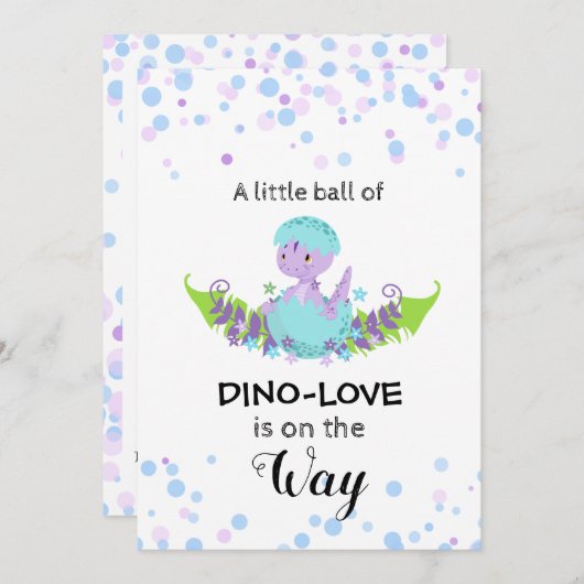 Invitation *~* Oeufs d'incubation Dinosaure Baby shower Invit (Devant / Derrière)