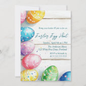 Invitation Oeufs en bois Chasse aux oeufs de Pâques (Devant)