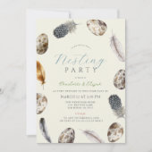 Invitation Oeufs et plumes Baby shower de la fête de nidifica (Devant)