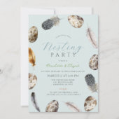 Invitation Oeufs et plumes Baby shower de la fête de nidifica (Devant)