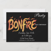 Invitation Œuvre d'art au mot de feu de joie (Devant)