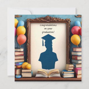 Invitation Œuvre d'art de fin d'études avec ballons