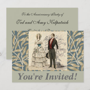 Invitation Œuvre d'art de mariage victorien vintage 1844